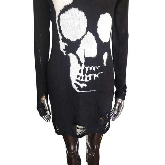 Hot Topic Skull Pattern Shirt Dress - Small Size - Picture 2 of 3